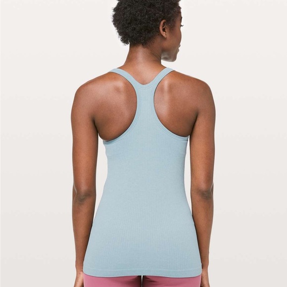 Lululemon Ebb To Street II Racerback Ribbed Tank Top in Blue Cast - Picture 2 of 8